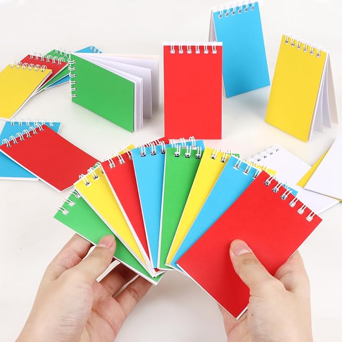 24 Packs Mini Spiral Notebooks Bulk Small Pocket Notebook Colorful Memo Pads for Work, Home, Office, School, Gifts