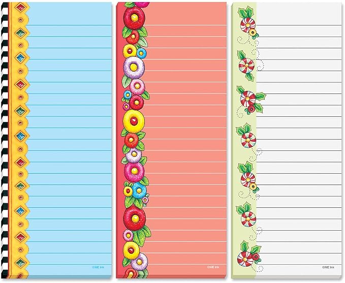 Current Mary Engelbreit Seasonal Magnetic Notepad Set – Set of 12 Mini Memo Pads, 12 Designs, 30-Sheet Pads, 2½ x 6½ Inches, Shopping List, To-Do Notes, Printed in The USA
