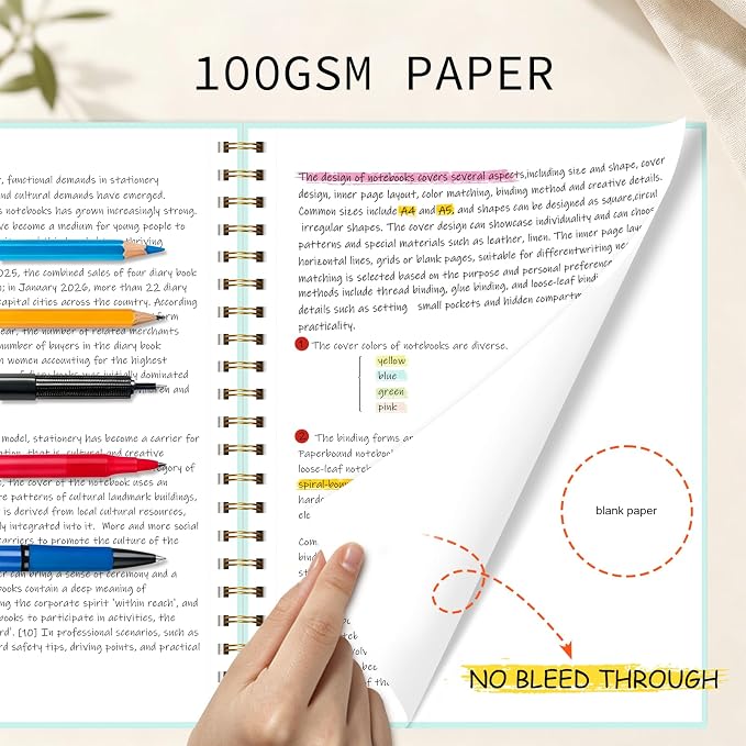 4 Pack Blank Spiral Notebook 8.5"x11" Hardcover Sketch Book | A4 large unlined,120 pages, 100gsm thick paper,for women men,for school office home note taking drawing,classic dark colors