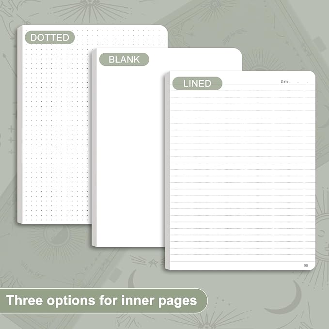 Lined Journal Notebook for Women Men, 192 Pages, A5 (5.7'' x 8.3'') | Hardcover Leather Notebook with 100GSM Thick Paper for Writing, Travel, Business, Office, Prayer (Light Green)