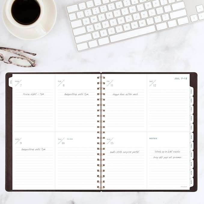 AT-A-GLANCE Planner 2025-2026 Academic, Weekly & Monthly, 8-1/2" x 11", Large, Monthly Tabs, Flexible Cover, Signature Collection, Brown (YP905A09)