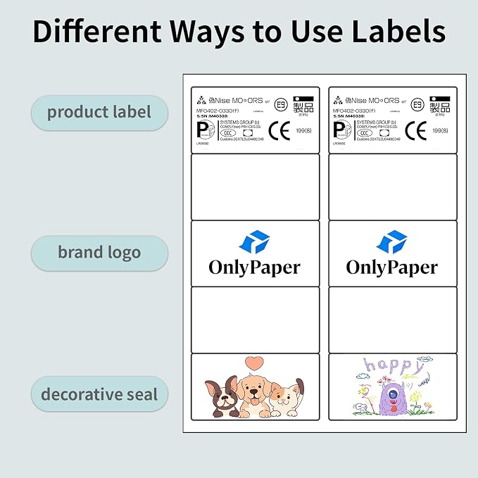 2" x 4" Shipping Labels - 100 Sheets 10 Up Self Adhesive Mailing Labels,1000 PCS Address Labels for Laser & Inkjet Printers, Handwrite-Friendly
