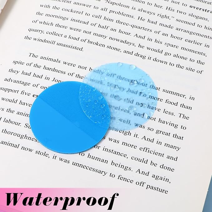 640 Sheets Cute Round Clear Sticky Tabs Transparent Sticky Notes Waterproof Clear Note Pads Bright Color Heart Strong Adhesive Post Book Markers Page Flags Stickers for Office School