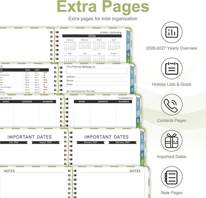 Planner 2026-2027, Weekly and Monthly Academic Planner, July 2026 - June 2027, Hardcover Calendar Agenda Book for School Year Planning, School Supplies for Teacher and Student, Letter Size(8.5'' x 11'')