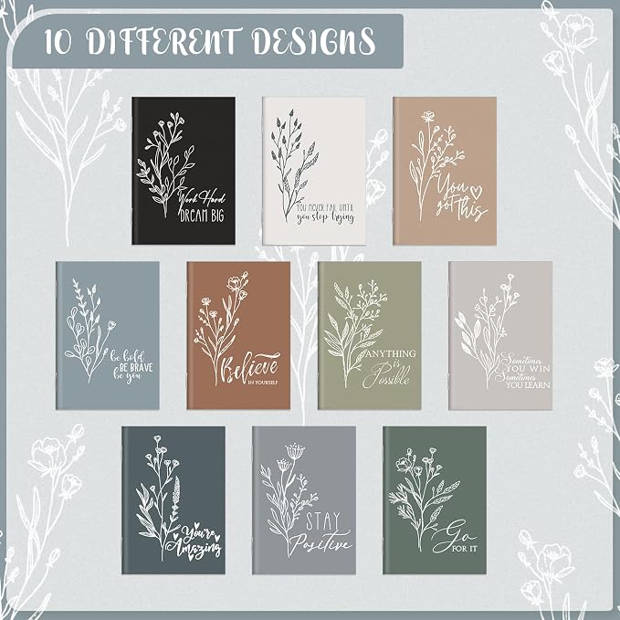 Feifeiya 30 Pcs Motivational Mini Notebooks Bulk Pocket Inspirational Journals Notepads Back to School Gifts Bulk for Teacher Employee Coworker Office Staff Nurse Social Worker(Motivational)