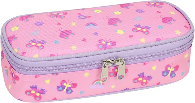 Bagseri Pencil Case for Kids - Special Cute Pencil Pouch for Girls Large Capacity Pencil Bag Aesthetic Kids Pencil Box for School (Pink Butterfly)