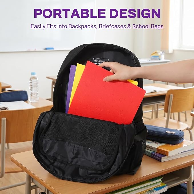 SUNEE Folders with Pockets(25 Pack, Purple), 2 Pocket Folders Fit Letter Size Paper, Paper File Folder for School Office Home Business