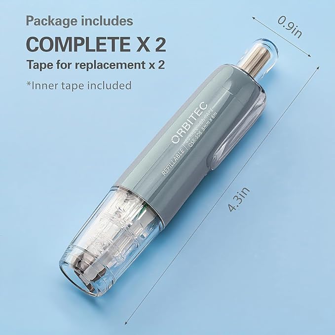 Refillable Retractable Quick Dry White Correction Tape,Mini Small Aesthetic Cute Correction Tape, with Easy to Use Kawaii Pen Shaped Applicator,for School Office Supplies