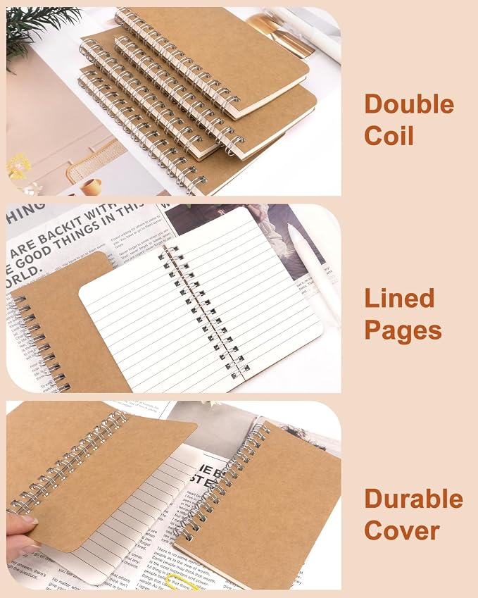 Dynta Mini Pocket Notebooks 3x5 Bulk, Small Notebooks Spiral Notepads 30 Packs, Memo Pads for Men, Women, Kids, Students, Teachers, Work, Note-Taking (60 Sheets/120 Pages)