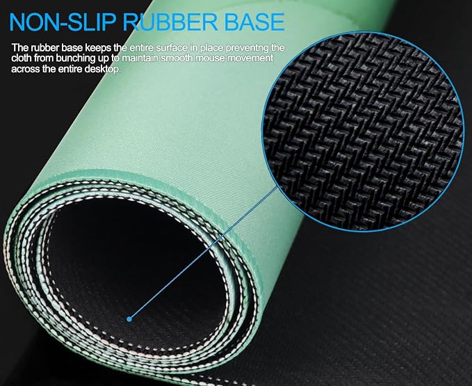 Large Gaming Mouse Pad, Waterproof Mousepad with Stitched Edges, Non-Slip Rubber Base, XXL Computer Long Keyboard Mouse Mat for Gamer, Office & Home, 31.5" x 15.7", Marble Green