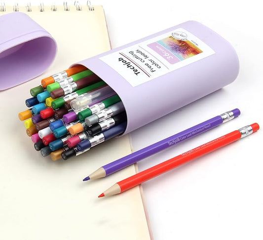 Mechanical Colored Pencils 2.6mm 36PCS, Colored Pencils for Adults | Colored Mechanical Pencil for Coloring and Drawing, Aesthetic Colored Pencils with Sharpener and Portable Case