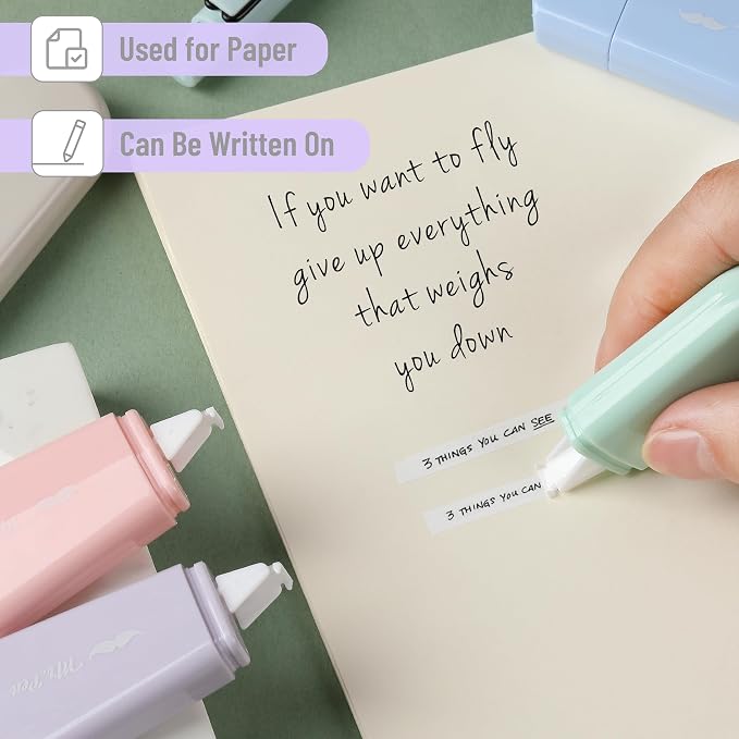 Mr. Pen- Aesthetic Correction Tape, 0.2" x 197", 6 pcs, Pastel Colors | Cute Correction Tape
