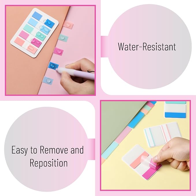 Mr. Pen- Sticky Index Tabs, 500 Pcs, 21 Sets, Colorful | Writable Colored Pages Markers Labels for Reading Notes, Books, Binders, Notebook, Folders and Classify Files