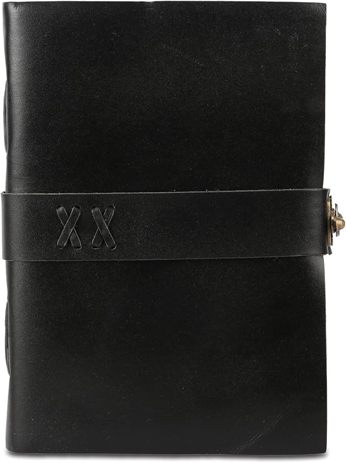 Vintage Leather Journal Handmade Buffalo Deckle Edge Paper – Leather Bound Journal for Women Men Vintage C-Lock Closure Ideal for Writing & Travel for Artists