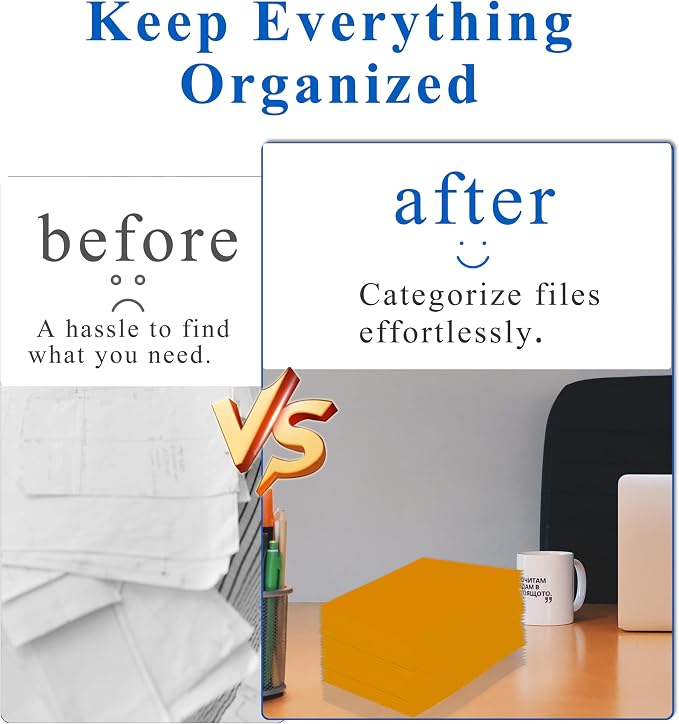 Zzrywuty File folders with Pockets,Orange Two folders for documents,25 Pack Paper Folders with Card Slot,Letter Size,School Students,Business,Home and Office Workers