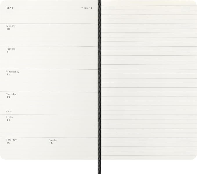 Moleskine Classic 18 Month 2026-2027 Weekly Planner, Soft Cover, Large (5" x 8.25"), Black, 208 pages