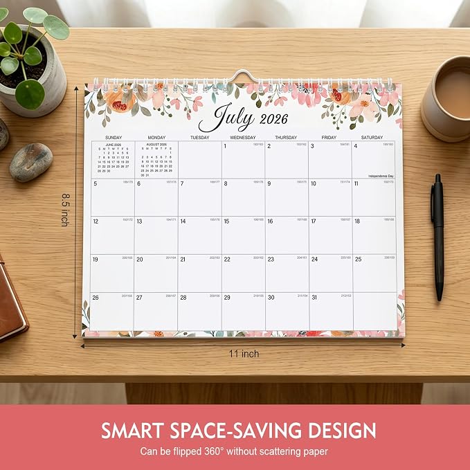 Comix 2026-2027 Wall Calendar, 18 Month Planner for Home Office Classroom | 120GSM Thick Paper, Large Lined Blocks, Ink Bleed Resistant, Reinforced Hanger, for Home Office Classroom Family Planning
