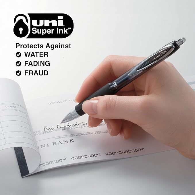 uniball™ 207 Gel Pens, Assorted Ink, 0.7mm Medium Point, Retractable, 4 Count, Smooth Writing, Fraud-Resistant, uni Super Ink™