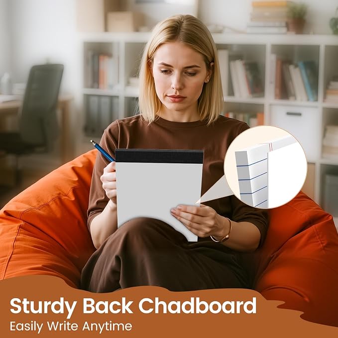Legal Pads 8.5 X11, Narrow Ruled Notepads, 24 Pack, 50 Sheet/Pad | White Legal Pads, Tear Off Notepad, Perforated Writing Pad, Notebook Paper College Ruled, Notepads For Office Home School
