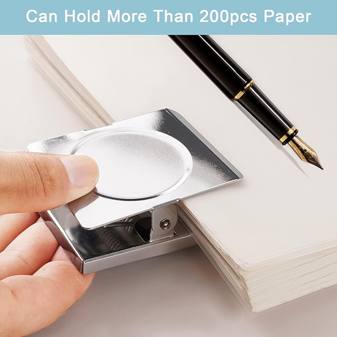 FINDMAG Silver Magnetic Clips, 4 Pack Magnet Clips for Fridge and Office | Magnetic Clips for Cruise Cabins, 2.2 Inch Design, Photo and Picture Display, Hold Daily Notes, Whiteboard, Refrigerator
