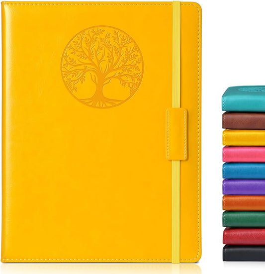 Biuwory B5 Leather Journal Notebook, 256 Lined Pages, Hardcover 7.8"×10.2" | Large Vintage Journal for Women Men,Work,School,Business,Travel Diary,Note taking,College Ruled Writing,Daily Journaling