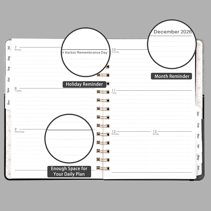 2026-2027 Planner - Weekly Monthly Calendar Planner 2026-2027, 6.4" x 8.5" | July 2026-June 2027, Academic Agenda with Elastic Closure, Inner Pocket