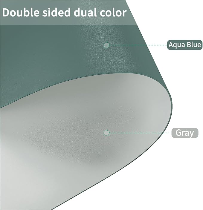Faux Leather Table Cover,1.8mm Thick,30x60 Inch Desk Cover,Large Desk Mat,Table Protector,Table Cover Protector,Dining Table Cover Protector,XL Desk Mat(Aqua Blue+Gray,30x60)