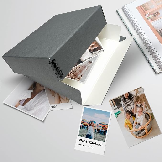 Lineco Museum Archival Storage Box, Drop Front, 9.75x12.75x3 in, Gray | Acid-Free with Metal Edge, Preserves Picture Longevity, Organize Photos, Newspapers, Prints, Documents, Crafts, DIY