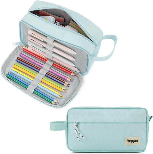 Yeplan Blue Pencil case,Large Capacity Pencil Pouch | Pencil Bag,Pencil Box,Cute Pencil Case,Stationery,Durable Light Weight Material,Back To School, Pencil Case For Girls