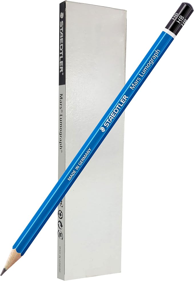STAEDTLER Mars Lumograph HB Graphite Art Drawing Pencil, 6 Pencils