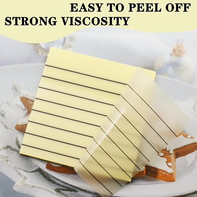 YOUDEFUL 800Pcs Transparent Sticky Notes, Yellow Clear Sticky Notes with Lined, 3"x3" Waterproof Translucent Sticky Note Pads, Index Tabs, Clear Post it Notes for Bible Study, See Through Sticky Notes