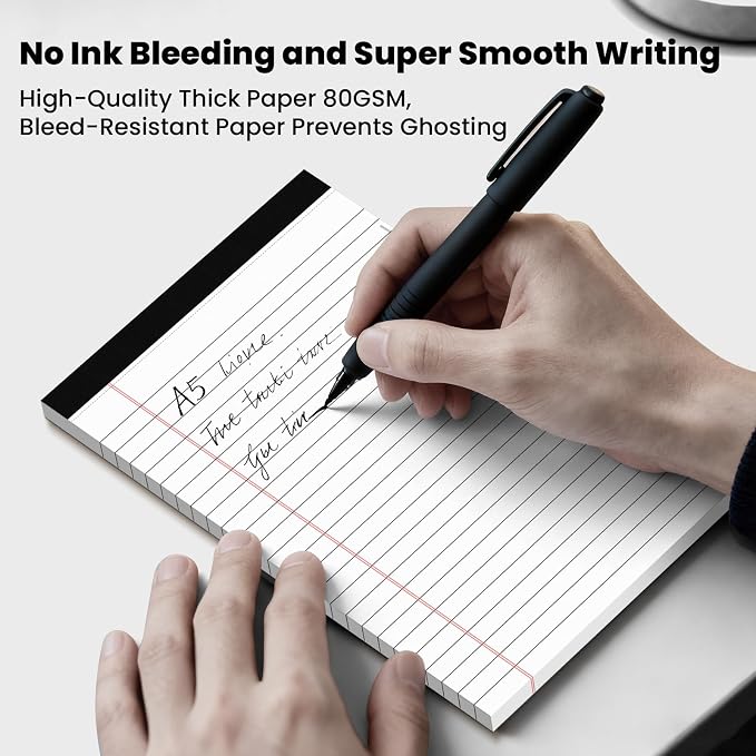12pcs Small Note Pads, White Notepads 5x8 College Ruled Notebook, Writing Pads 5 x 8, Legal Pads, Pad Paper Perforate Notebooks for Work, Message, School, Office Supplies,30 Sheets/Pack