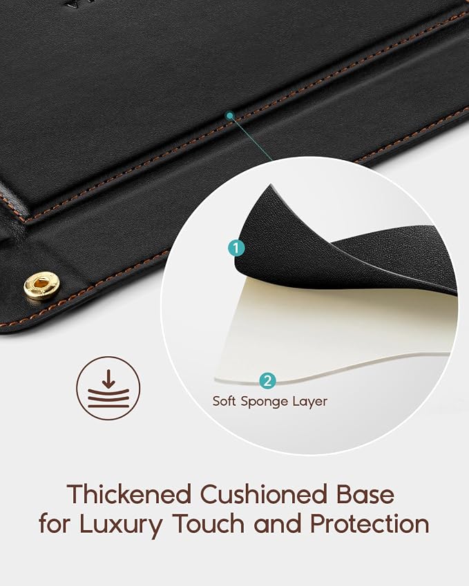 VLANDO Valet Tray, Foldable PU Leather Catchall Tray, Black | Valet Tray for Men, Nightstand, Dresser, Desk, Entryway and Travel Organizer for Keys, Wallet, Watch, Phone, Glasses and EDC