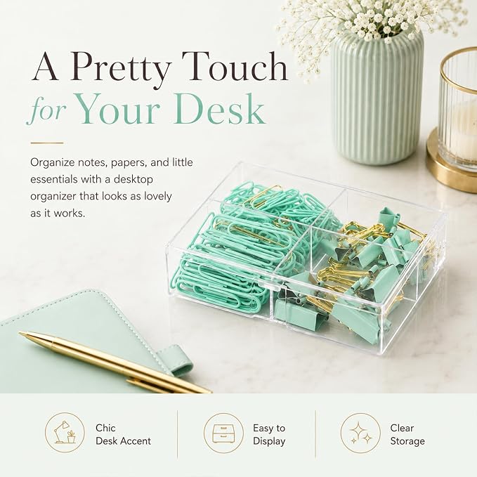 Cute Paper Clips Binder Clips Combo Set, Assorted Size Paper Clips for Office, Cute Office Supplies Set,