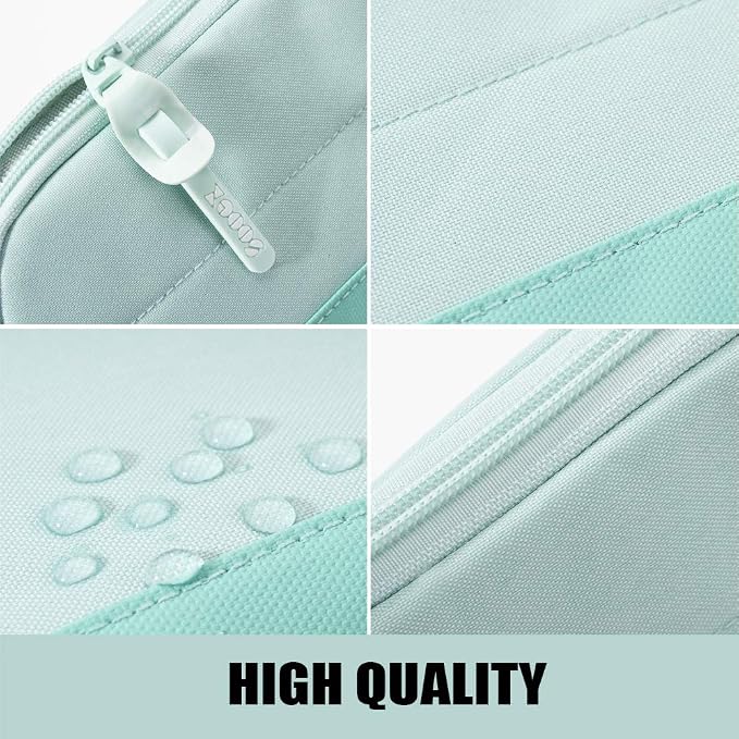 Sooez Wide-Opening Pencil Pen Case, Lightweight & Spacious Pencil Cases Bag Pouch Box Organizer, Aesthetic Supply with Triangular Design for Adults, Mint Green