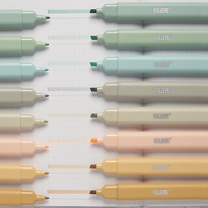 BLIEVE Bible Highlighters No Bleed Through, Pastel Colors, Dual Tip, 8 Pack | Aesthetic Cute Highlighters, Chisel Tip & Fine Point For Bible & Journaling, Back To School Supplies