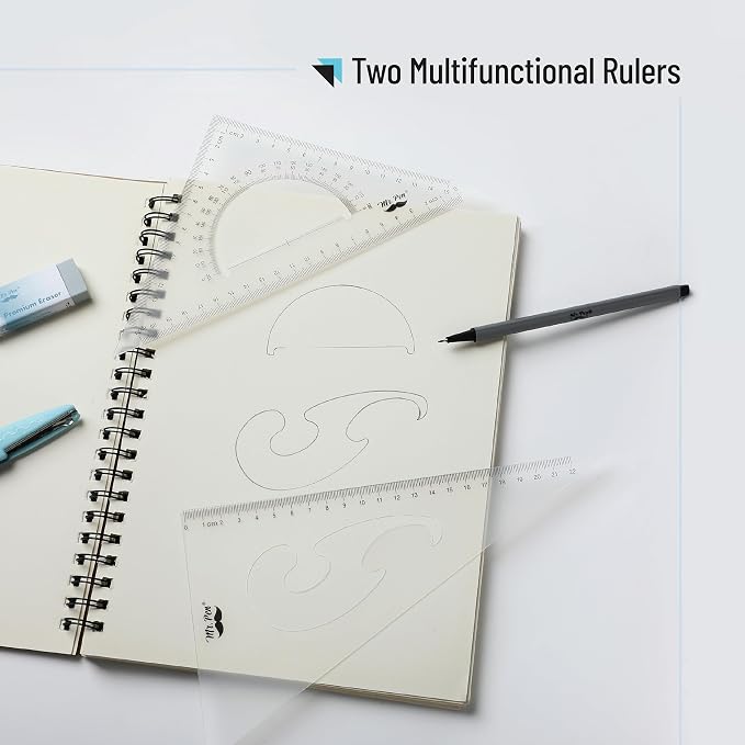 Mr. Pen- Triangle Ruler, 2 Pack, 22&15cm, 30/60 & 45/90 | Right Triangle Ruler for Drawing