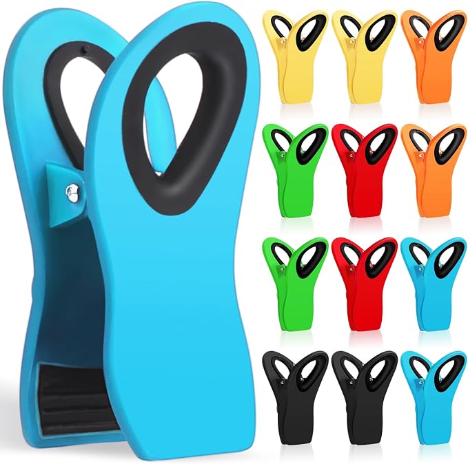 Jetmore 12 Pack Chip Clips Bag Clips, Magnetic Bag Clip for Food Storage Heavy Duty, Plastic Food Clip for Chips, Snack, Kitchen, Refrigerator, Garden, Sewing, Fabric, Clothes Pins | Heavy duty, plastic food clip for chips, snack, kitchen, refrigerator...