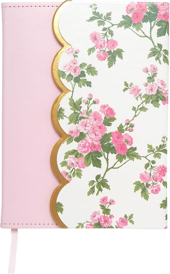 Laura Ashley Journal 256 Lined Pages Elegant Floral Hardcover Notebook | Scalloped Magnetic Flap Closure Keeps Notes Secure, Elegant Botanical Style Ideal for Diaries and Gifting