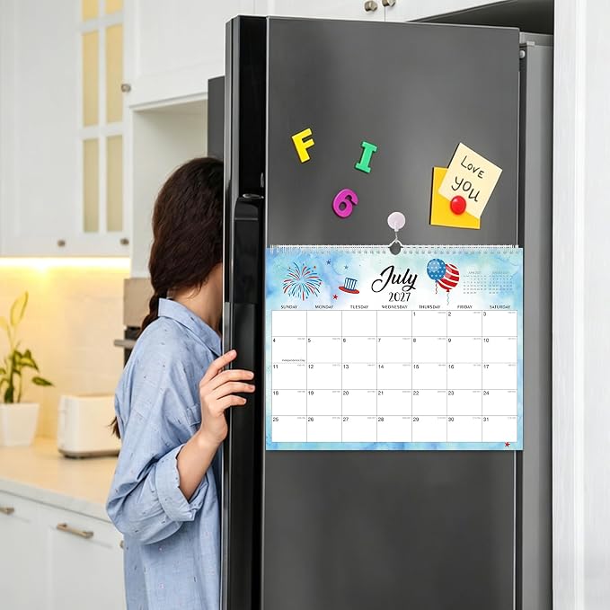 2027 Wall Calendar - 18 Months Wall Calendar 2026-2027 with Thick Paper, Jul 2026 - Dec 2027, 14" x 11", Twin-Wire Binding, Home or Office Calendar for Easy Organizing