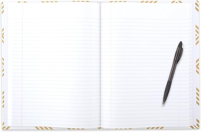 Five Star Composition Book, College Ruled Paper, 7-1/2" x 9-3/4", 150 Sheets, Hardcover, Metallic Gold Geo (850165F-ECM)