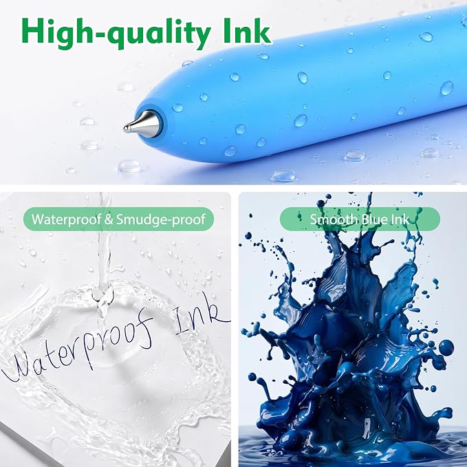 Hiacry 8 Pcs Gel Pens - 0.7mm Fine Point Quick-Dry Blue Ink Fidget Pens | Smooth Writing Pens, No Bleed, No Smear, Note Taking Journaling, School Office Supplies for Men & Women (Dopamine 8Pcs )