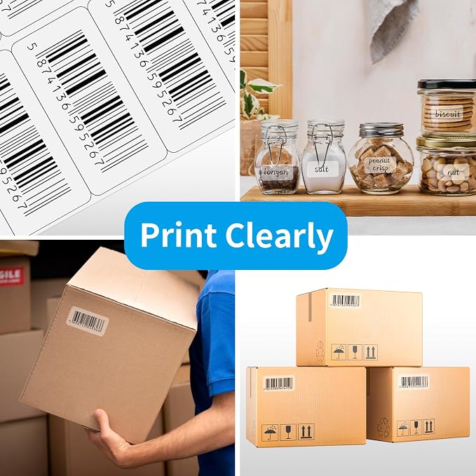 Transparent Stickers Labels - 2" x 4" Clear Address Labels Mailing Stickers for Laser/Inkjet Printer 8.5"×11"- 20 Sheet