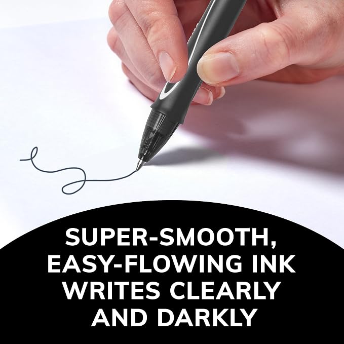 BIC Gelocity Quick Dry Black Gel Pens, Medium Point (0.7mm), 8-Count, Retractable Gel Pens With Comfortable Full Grip, (Pack of 2)