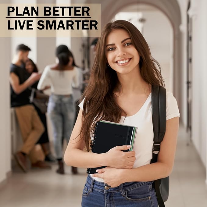 Nextnoid A5 12-Month Undated Weekly & Monthly Planner, Hardcover, Brown | Weekly & Monthly Planning Notebook for Home and Office, Agenda Planner, Goal Setting and Scheduling with Weekly Layout