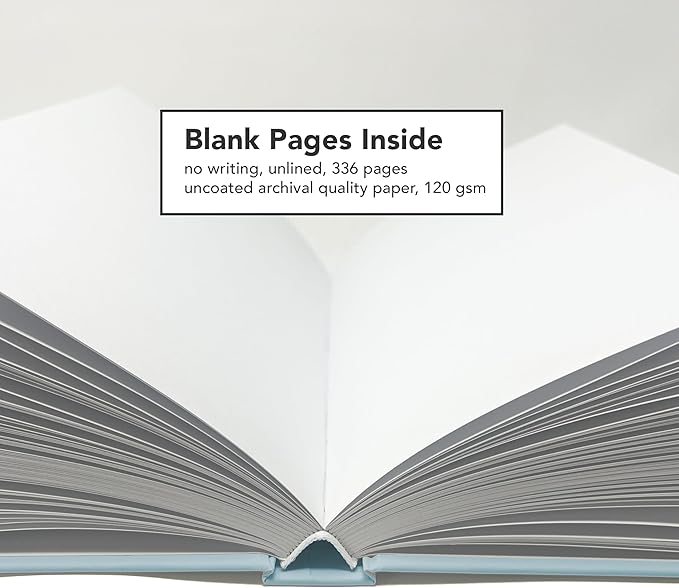 CovoBook™ Blank Hardcover | Premium Sketchbook Journal Guest Book | Photo Prop Home Decor (Powder, Size 9)