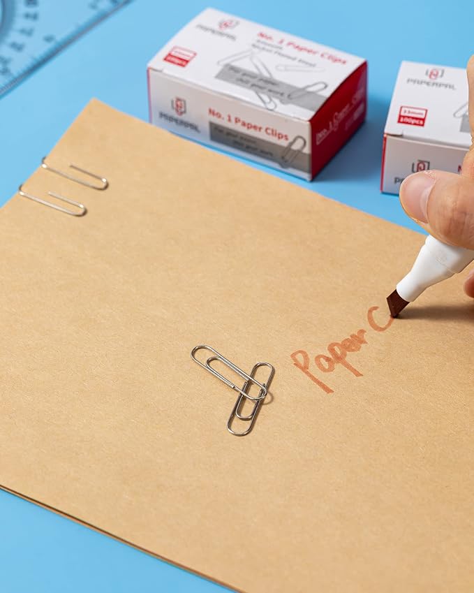 PAPERPAL Paperclips for Office School & Personal Use, #1 Smooth Paper Clip (1-2/7"), 2000 Medium Paper Clips (20 Boxes of 100 Each), Silver | Value bulk pack of 2,000 medium paper clips for offices, schools and businesses, packed in 20 boxes of 100 each.