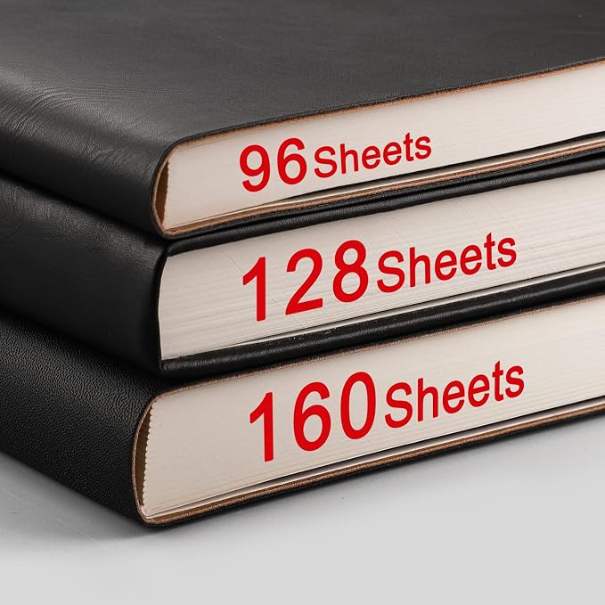 AHGXG Lined Journal Notebook, 320 Numbered Pages, B5 (7.6'' X 10'') | College Ruled Leather Journal for Women, 100gsm Thick College Ruled Paper, Softcover Journal for Writing Work School (Red)