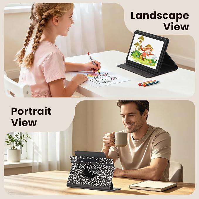 MoKo for Universal 11 inch Android Tablet Case with Pen Holder, Celadon | Fits All 9.6-11 inch Tablets, Slim 360 Degree Rotating Cover, Multi-Angle Stand, Front Pocket, No fit iPad/NO back opening