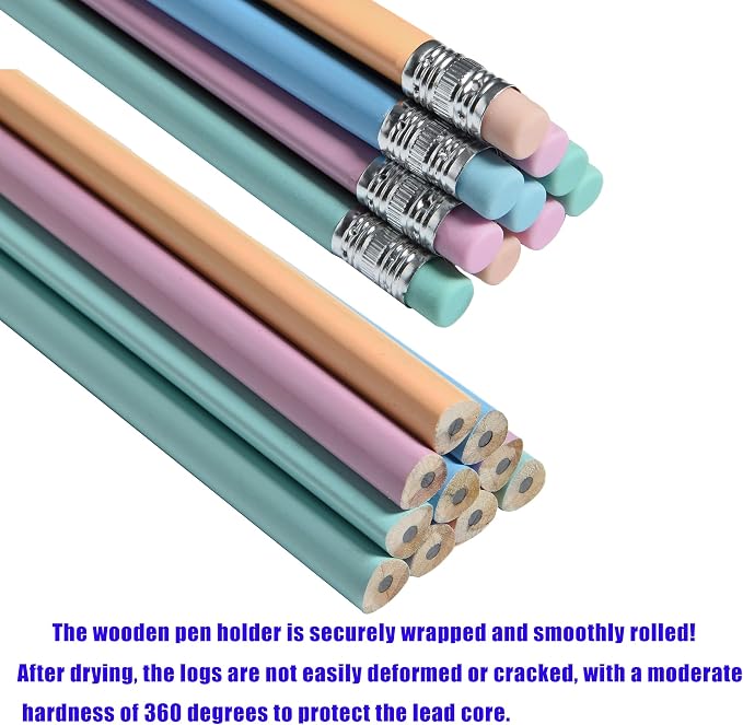 50PCS Triangular Grip Wooden cased Pencils for Kids with Erasers, Fun Cute Wood Wedding Golf Triangle Pencils for School,Drawing,Gift (50PCS)